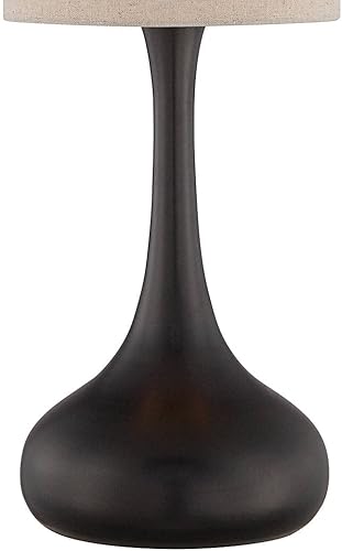 Miniatura 3 de 360 Lighting Modernas lámparas de mesa de 24 12 pulgadas de alto, juego de 2 unidades, bronce expreso, marrón, metal, cilindro, pantalla cilíndrica,