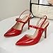 IDIFU Red Pumps for Women High Heels Strappy Closed Toe Stiletto Pointed Slingback Dress Shoes for Women Wedding Prom Bridal Work Party Trendy Fashion Sexy Comfortable Pumps Dressy Shoes(Red Pu,7)