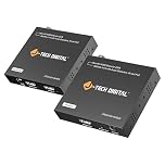 J-Tech Digital 4K HDMI Extender Balun Over Ethernet CAT5/6 Up to 230ft, 4K 60Hz 4:4:4 HDMI Extender Balun with Audio Extraction PoC IR (JTECH-EX-4KAEIR)