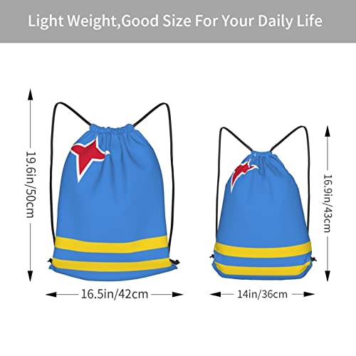 Aruba Flag Drawstring Backpack Casual Portable String Bag Gym Bag Simple Outdoor Sports Knappack4