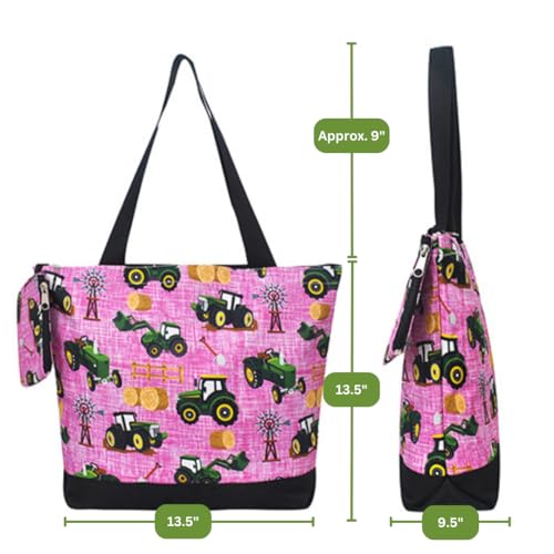 Image of NGIL Medium Top Zipper Closure Canvas Tote Bag with Attached Matching Coin Purse For Moms and Nurses