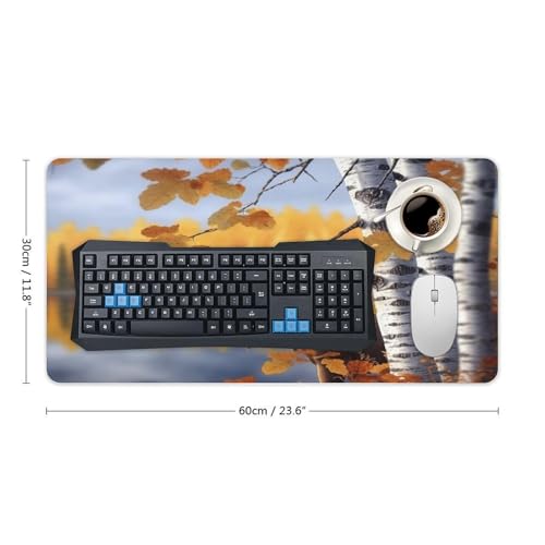 Protector de escritorio grande FekiLoot con hojas de abedul miniatura 2