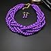 JNF Pearl Choker Necklace for Women Faux Pearl Beads Strand Necklace Earring Set Costume Jewelry (purple)