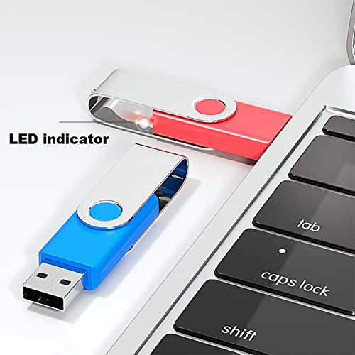 2 Pack 64GB USB Flash Drive USB 2.0 Thumb Drives Jump Drive Fold Storage Memory Stick Swivel Design - Black - Image 5