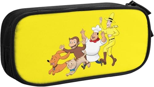 おさるのジョージ ペンケース 大容量 筆箱 多機能 おしゃれ ペンポーチ 男の子 女の子 子供 シンプル ツール 高校生 大学生 社会人用 中小学生 文具バッグ