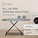 CUQOO Folding Ironing Board – 122x38cm, Adjustable Height (74-91cm), Durable with Safety Lock & Anti-Skid Feet, Includes Silicone Iron Rest & 2 Stylish Covers
