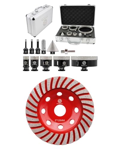 Disque diamant 125mm turbo à haut rendement et scie cloche diamant 11 pièces