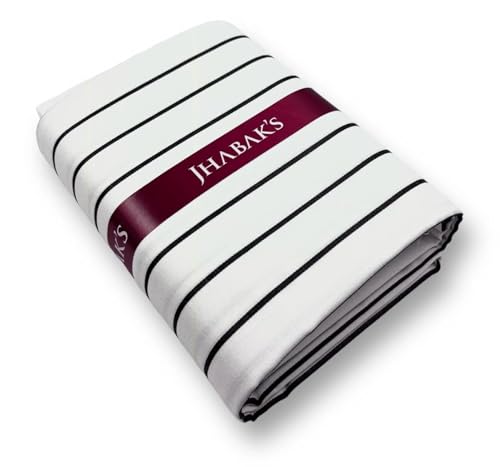 Image of JHABAK'S Unstitched Premium Cotton Blend Strip Shirt & Trouser Fabric - 2.25 Meter Shirt Cloth - 1.30 Meter Pant Piece (Set of 2)