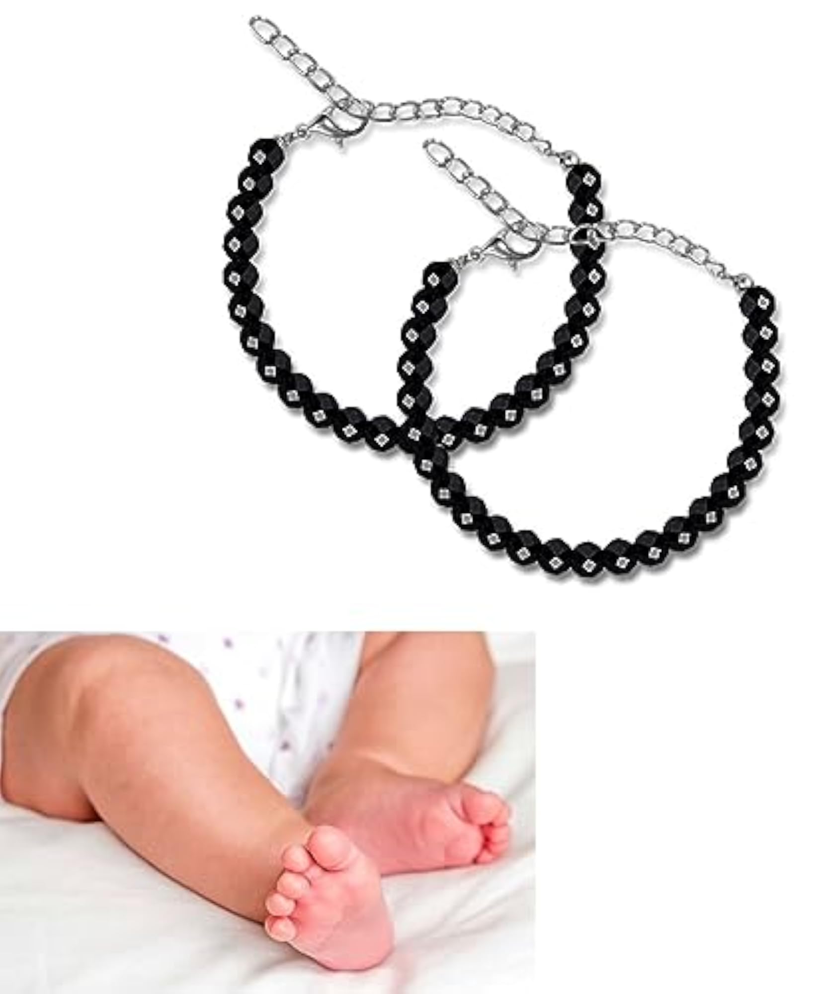 Set of 2 Adjustable Nazariya Anklet for Kids