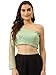 Niharikaa Green Off Shoulder Neck net Padded Blouse with one Sleeve and Sequins Work