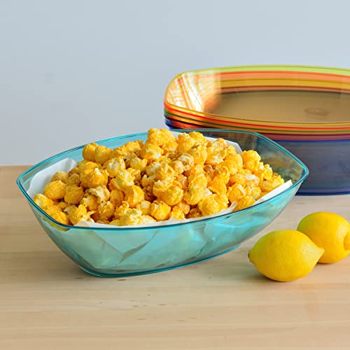Youngever 8 Pack 80 Ounce Luau Plastic Mixing And Serving Bowls, Popcorn Bowls, Salad Bowls, Chip And Dip Serving Bowls, Set Of 8 (Rainbow) #TOP1