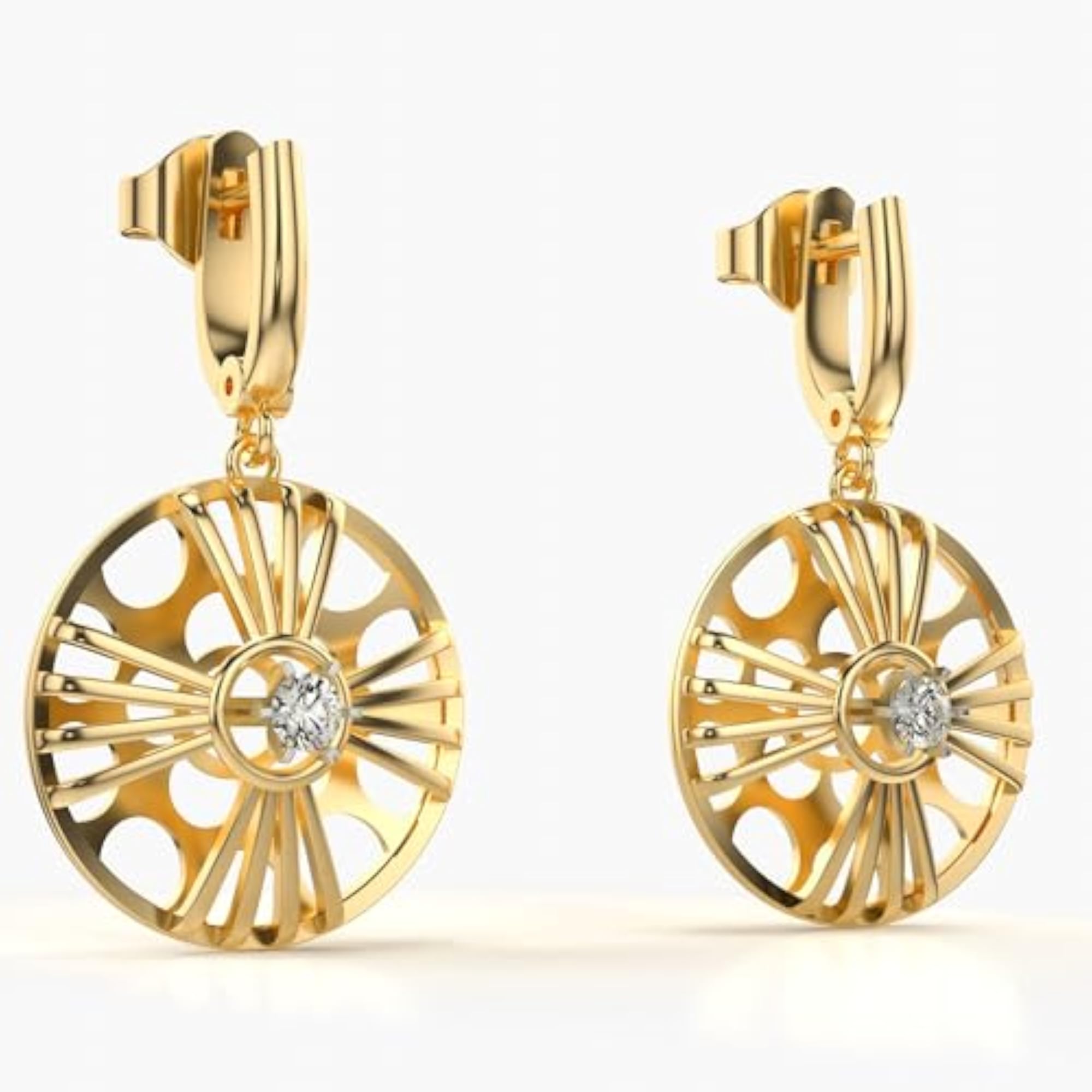 Women's Sterling Silver & Lab Grown Diamond Earrings, 0.11cts