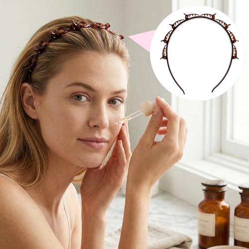 PAGOW 2pcs Headband with Clips for Women, Bangs Hair Clip Hairpin Headband — view 5