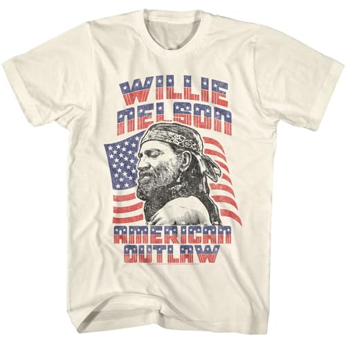 2Bhip Willie Nelson T Shirt for Men & Women American Outlaw Natural Graphic Crew Neck Short Sleeve Tee - Country Music Tshirts