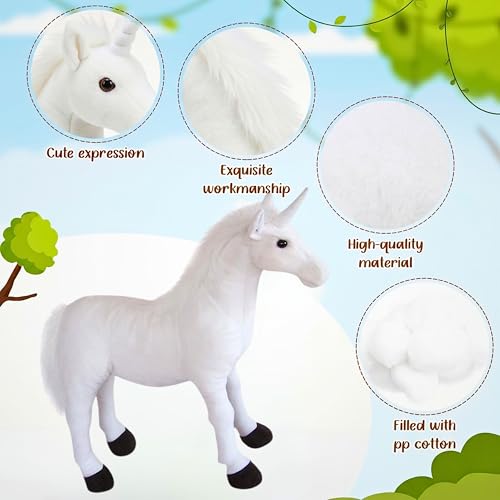 Image of Tickles Magical Unicorn Soft Stuffed Plush Animal Toy for Kids Boys & Girls Birthday Gift (Size: 40 cm, Color: White)