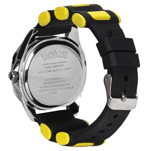 Accutime Kids Pokemon Pikachu Analog Quartz Wrist Watch with Black & Yellow Strap, Cool Inexpensive Gift & Party Favor for Boys, Girls, Adults All Ages (Model: POK9056AZ) by Accutime - Image 7