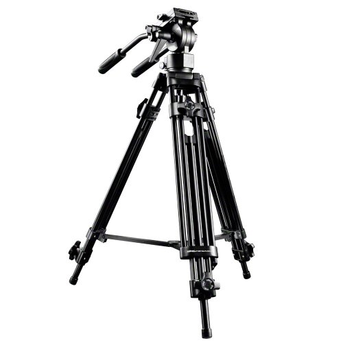 Walimex Pro EI-9901 Video-Pro-Stativ inkl. Stativwagen WT-600 (max. Höhe 138 cm, Videoneiger, Mittelspinne, Belastbarkeit 6 kg und Stativtasche), Schwarz – Bild 3