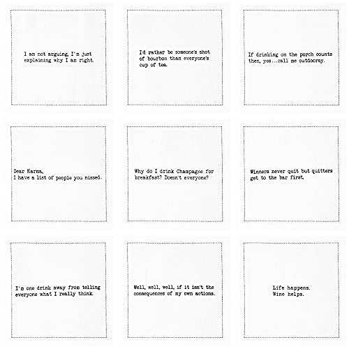 Five Star Napkins Snarky Quotes, White Cotton Cocktail Napkins, Beverage Napkins, Bar Napkins, Cloth Napkins, Party Napkins, Events, Holidays, Weddings, Birthdays, Disposable, 4.5" X 4.5"- (50X) #TOP1