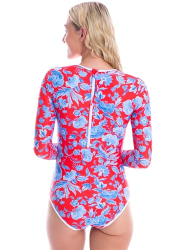 Tame the Sun Long Sleeve Swimsuits for Women - Tummy Control, Ruched Fully Lined Bathing Suit - Rash Guard, Zipper Swimwear2