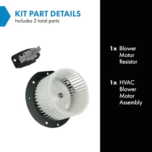 Image of TRQ A /C AC Heater Blower Motor w /Fan Cage & Resistor Kit Compatible with Ford Full-Size Truck