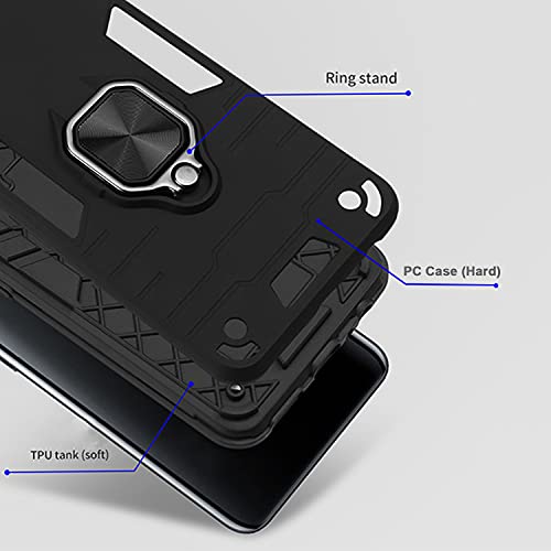 Image of Pikkme D5 Tough Armor Bumper Back Cover Case for Samsung Galaxy A10 |Ring Holder & Kickstand in-Built (Black)