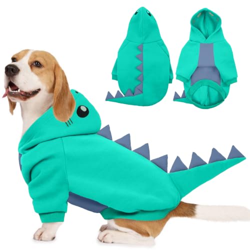 Lelepet Dog Dinosaur Costume Large Dog Halloween Costume Warm Fleece Hoodie