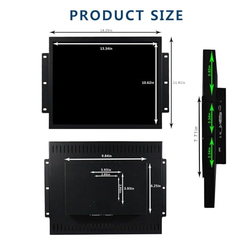 Image of VSDISPLAY 17'' 1280x1024 LCD Touchscreen Monitor with H /D VGA DVI Interface | 4:3 Industrial /Outdoor Display,High Brightness 1000 Nits
