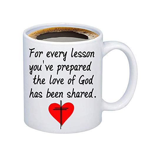 Buy 1 get 1 G2TUP Sunday School Teacher Appreciation Gifts Christian Teacher Gifts For Every Lesson You've Prepared The Love of God Has Been Shared Mug (Sunday School Teacher Mug)
