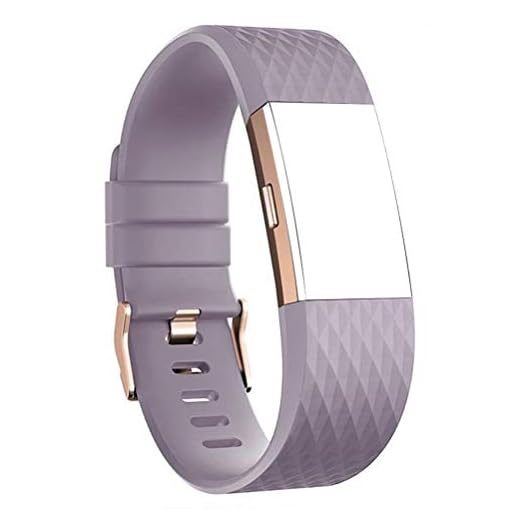 DD för Fitbit Charge 2 remmar, ersättande tillbehör klockarmband justerbara silikonarmband för Fitbit Charge 2 med ROSE GOLD BUCKLE lavendel
