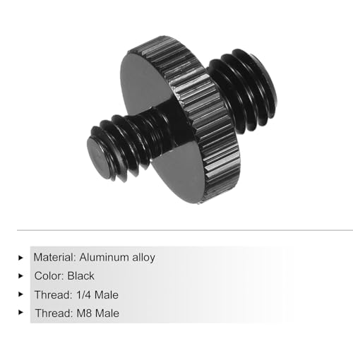 QUARKZMAN 2 Stück Mikrofonständer-Adapter 1/4 Männlich zu M8 Männlich Schraubgewindeadapter für Mikrofonständer zu Kamerastativ-Montageadapter