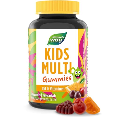 Vitamine Kinder Multivitamin Gummibärchen - Immunsystem stärken Kinder Jugendliche Vitamine B Komplex B3 B6 B12 C und Zink - 60 Vitamin Gummies ohne Gluten Laktose Gelatine ab 4 Jahren