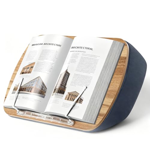 Lap Beanbag - Atril para lectura con manos libres, cómodo soporte de lectura, ideal para los amantes de los libros en el dormitorio universitario, soporte de lectura (gris)