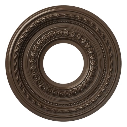 Image of Ekena Millwork 10 inchOD x 3 1 /2 inchID x 3 /4 inchP Cole Thermoformed PVC Ceiling Medallion (Fits Canopies up to 4 1 /4 inch), Metallic Copper