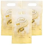 Lindt LINDOR Schokoladen Kugeln weiß | 1 kg Beutel, wiederverschließbar | ca. 80 Schokoladen Kugeln weiße Schokolade mit zartschmelzender Füllung | Großpackung, Pralinen-Geschenk (3 x 1 kg)