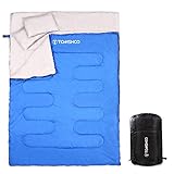 TOM SHOO Doppelschlafsack, Schlafsack 2 Personen, Doppelschlafsack Erwachsene mit 2 Kissen und Tragetasche, Angenehme Temperatur für Outdoor Camping(220 * 152cm)