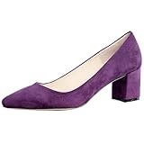  Wealsex Pumps Wildleder Damen High Heel Platz Sexy Spitzschuhe Absatz Eleganter Abend Hochzeitsclub Büro Kleid Schuhe (Violett,40)