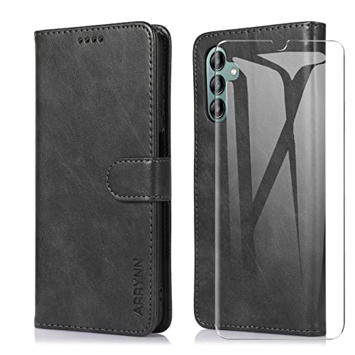 ARRYNN Coque pour Samsung Galaxy A04s / A13 5G,Cover Samsung Galaxy A04s / A13 5G,Étui de Protection Porte-Cartes Portefeuille Multi-Usage Magnétique Case pour Samsung Galaxy A04s / A13 5G - Noir Cover
