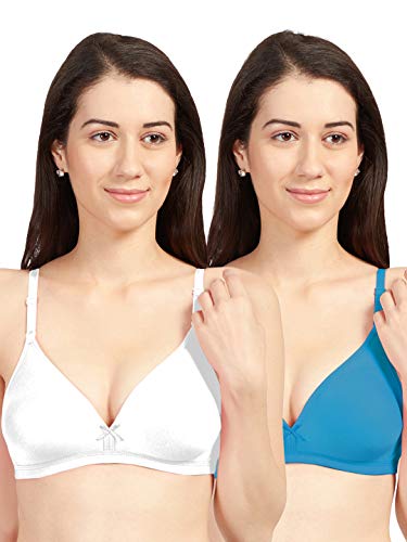 Image of SONARI Omania Womens Non-Padded Cotton Polyester Bras - Solid, Non-Wired, Medium Coverage, Hand Washable (Pack of 2)