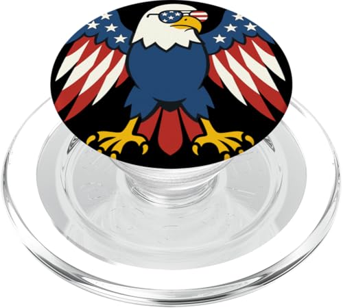 Patriotic Eagle With American Flag Sunglasses Fourth of July PopSockets PopGrip para MagSafe