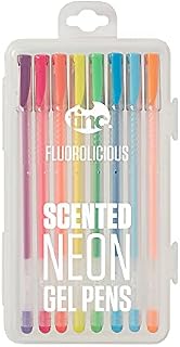 Tinc Flourolicious Fruit Scented Neon Liquid Gel Pens for Kids | for Use at School & Home - A Range of 8 Colours with a Fruity Fragrance | Girls & Boys | Fluorescent Colours, FLOURO