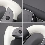 MEWANT Hand Stitched White Leather Steering Wheel Cover Wrap - Image 5
