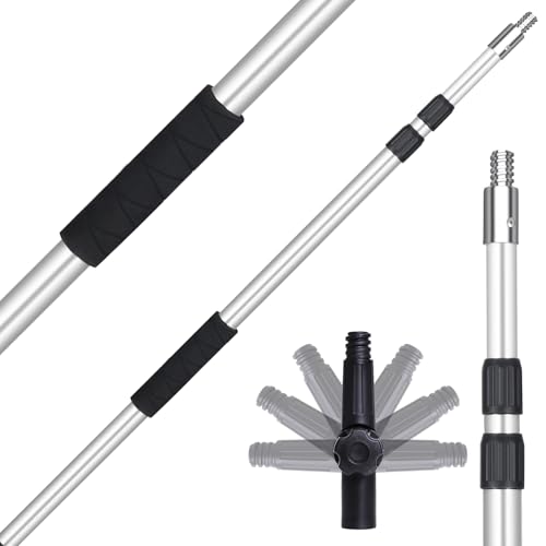 Lineslife Telescoping Pole, 3-8 FT Paint Roller Extension Pole, Multi-Purpose Sturdy Aluminum Alloy with Twist-Lock Design for Windows, Painting, Dusting and Cleaning
