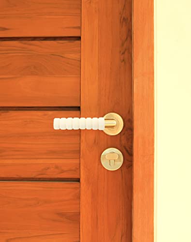 QWORK® 2 Stück Türklinkenpuffer, Türgriff-Schutz, Schaumstoff Griff-Abdeckungen Zum Schutz Von Wänden Und Möbeln (Beige)