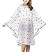 Produktbild Liyinguk Damen Mädchen Poncho/Regencape mit Kapuze transparent Schutz der Kleidung wasserdicht winddicht leicht für Motorradfahren Reise Camping