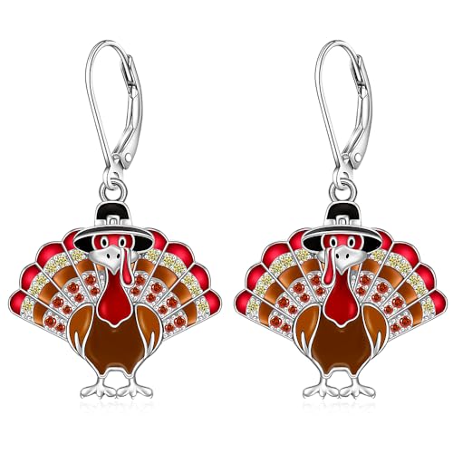 Thanksgiving Earrings for Women Turkey Earrings Sterling Silver for Teens Outfit Thanksgiving Jewelry Accessories Dangling Studs Earring Charms Christmas Gifts