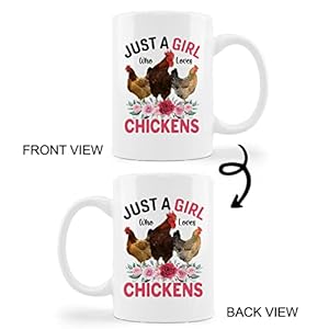 kunlisa Just A Girl Who Loves Chickens Ceramic Mug-11oz Coffee Milk Tea Mug Cup, Farmhouse Floral Chicken Hen Mug Cup,Chicken Lovers Gifts, Farm Girls Gifts kunlisa Just A Girl Who Loves Chickens Ceramic Mug 11oz Coffee Milk Tea Mug Cup Farmhouse Floral Chicken Hen Mug CupChicken Lovers Gifts Farm Girls Gifts