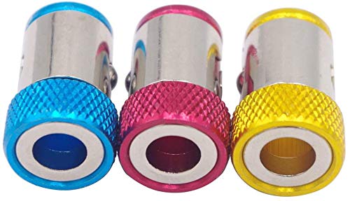 Bestgle 3Pcs Removable Screwdriver Bits Magnetic Ring Screw Catcher Holder Metal Strong Magnetizer For 1/4 Inch Hex Shank Double End Screwdriver Bits #TOP1