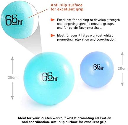 66fit Pilates Soft Balls - Set of 2 - Exercise Core Pelvic Exercise Stability