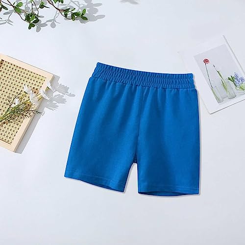 DDDHL Short infantil para meninos e meninas, cor lisa, para bebês de 1 a 7 anos, Azul, 12-18 Meses