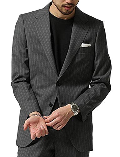 Veste rayé décontracté avec revers crantés veste homme chic